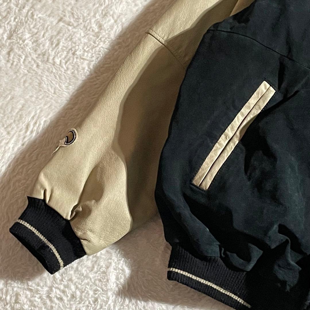 NFL　ニューオリンズ・セインツ　レザースタジャン　ボディスウェード　サイズL