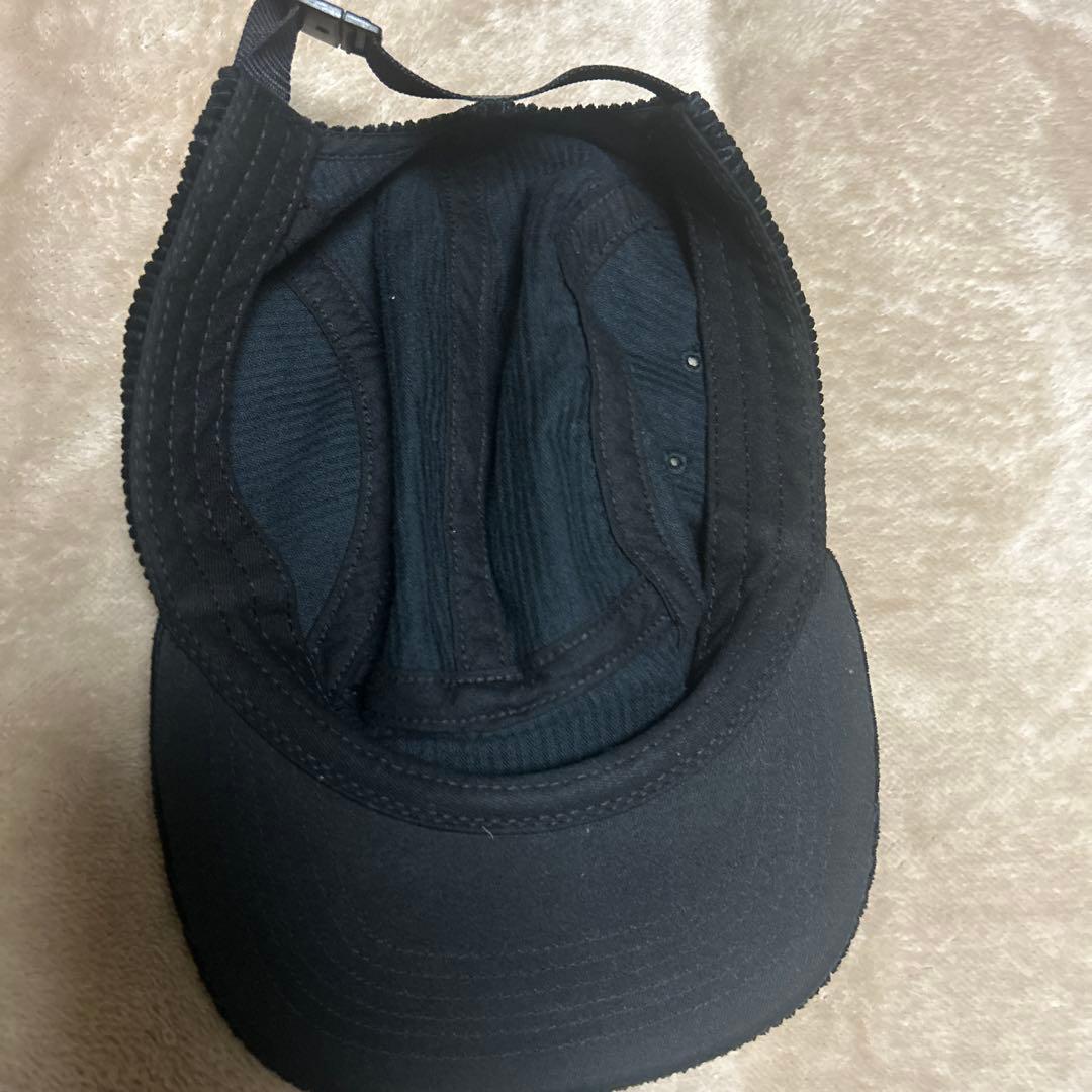 Supreme ブラック コーデュロイ キャップ