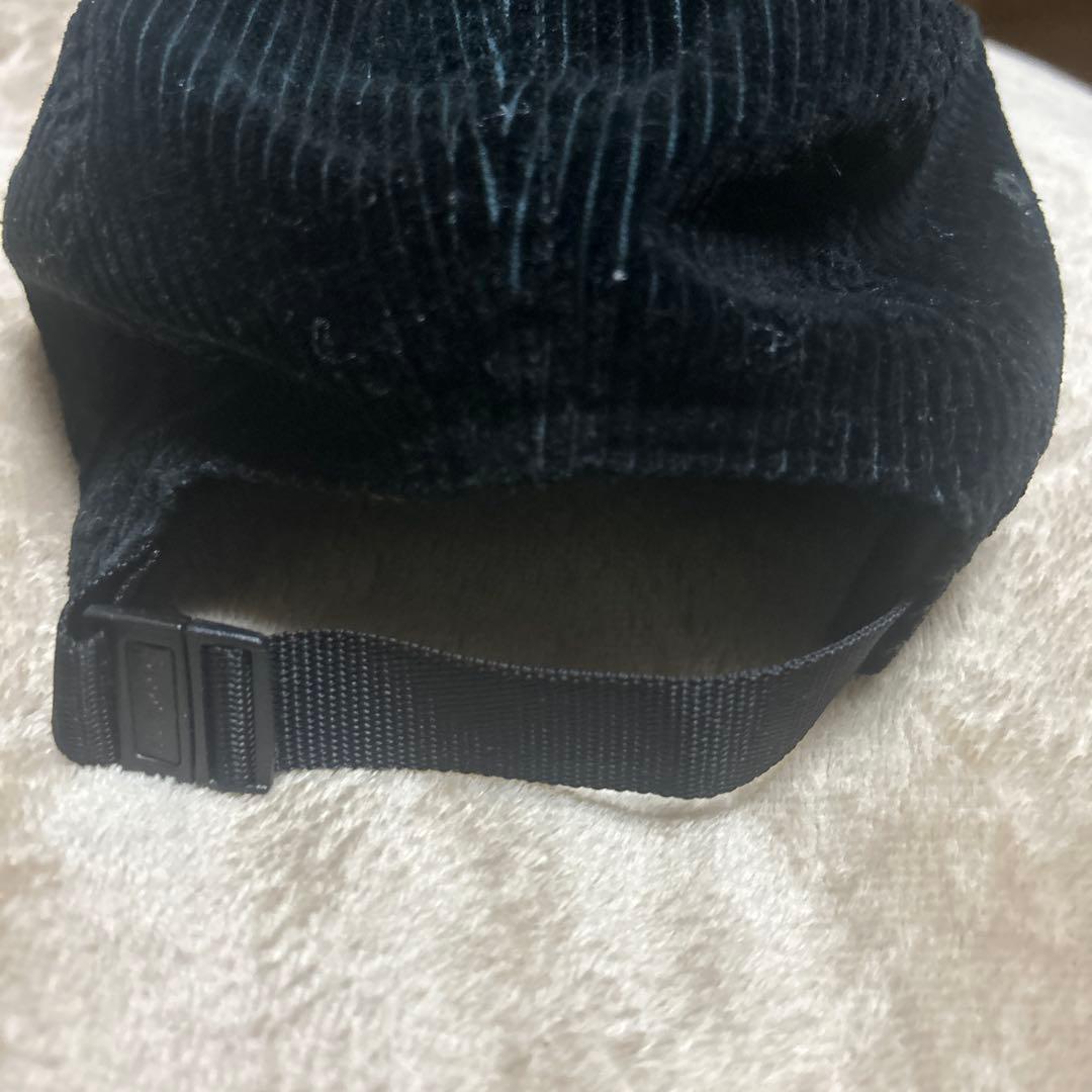 Supreme ブラック コーデュロイ キャップ