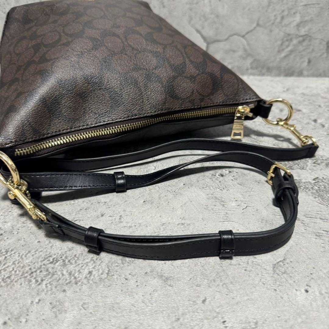 未使用級✨️コーチ バケットバッグ ショルダー 肩がけ PVC レザー 黒