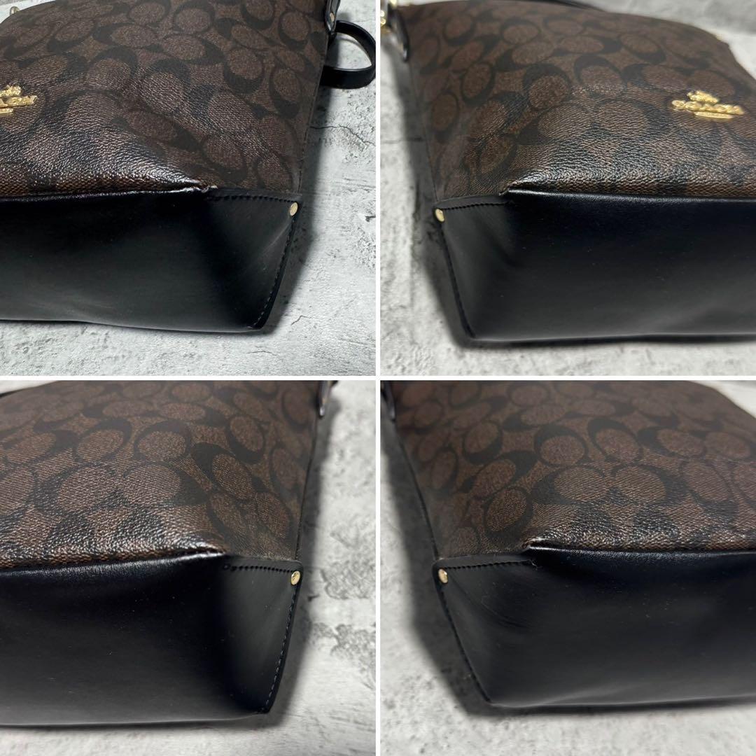 未使用級✨️コーチ バケットバッグ ショルダー 肩がけ PVC レザー 黒