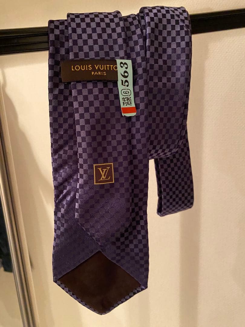 LOUIS VUITTON パープル チェック柄 ネクタイ