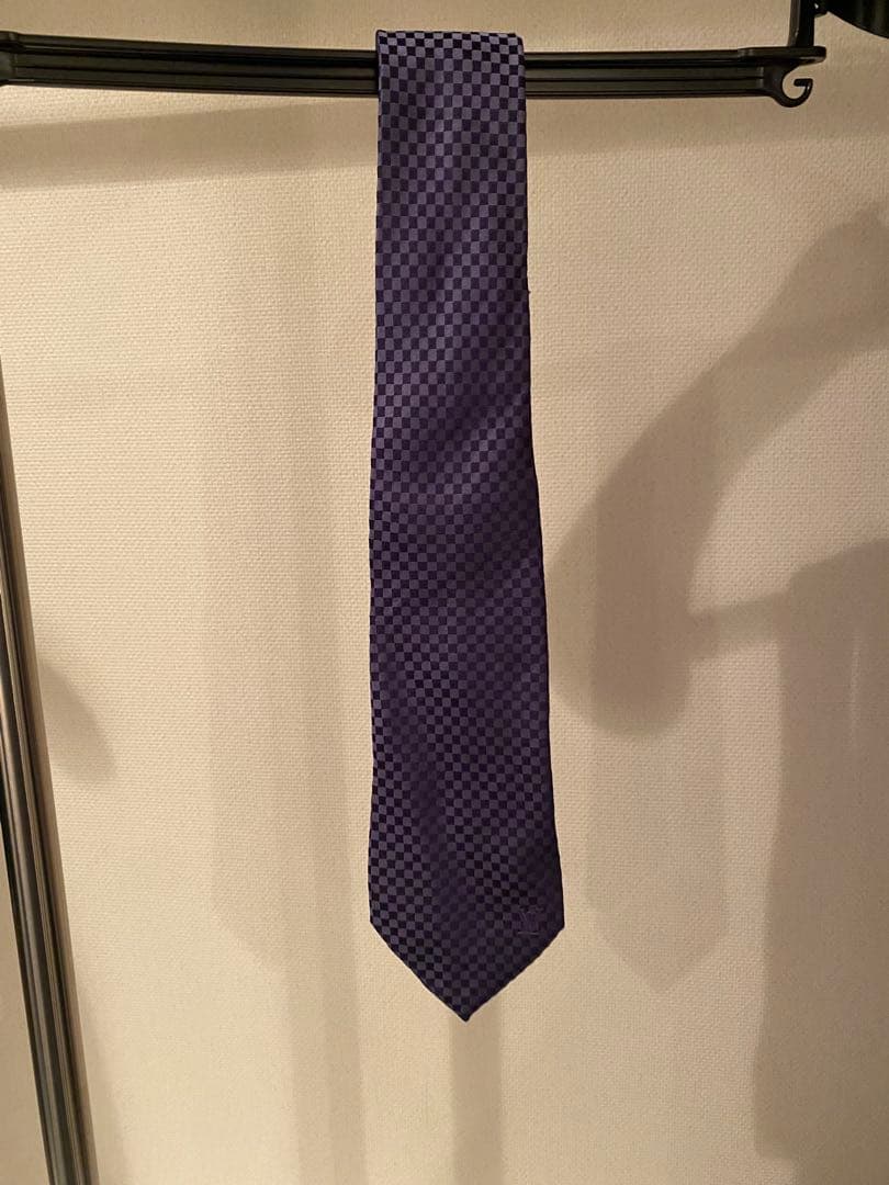 LOUIS VUITTON パープル チェック柄 ネクタイ