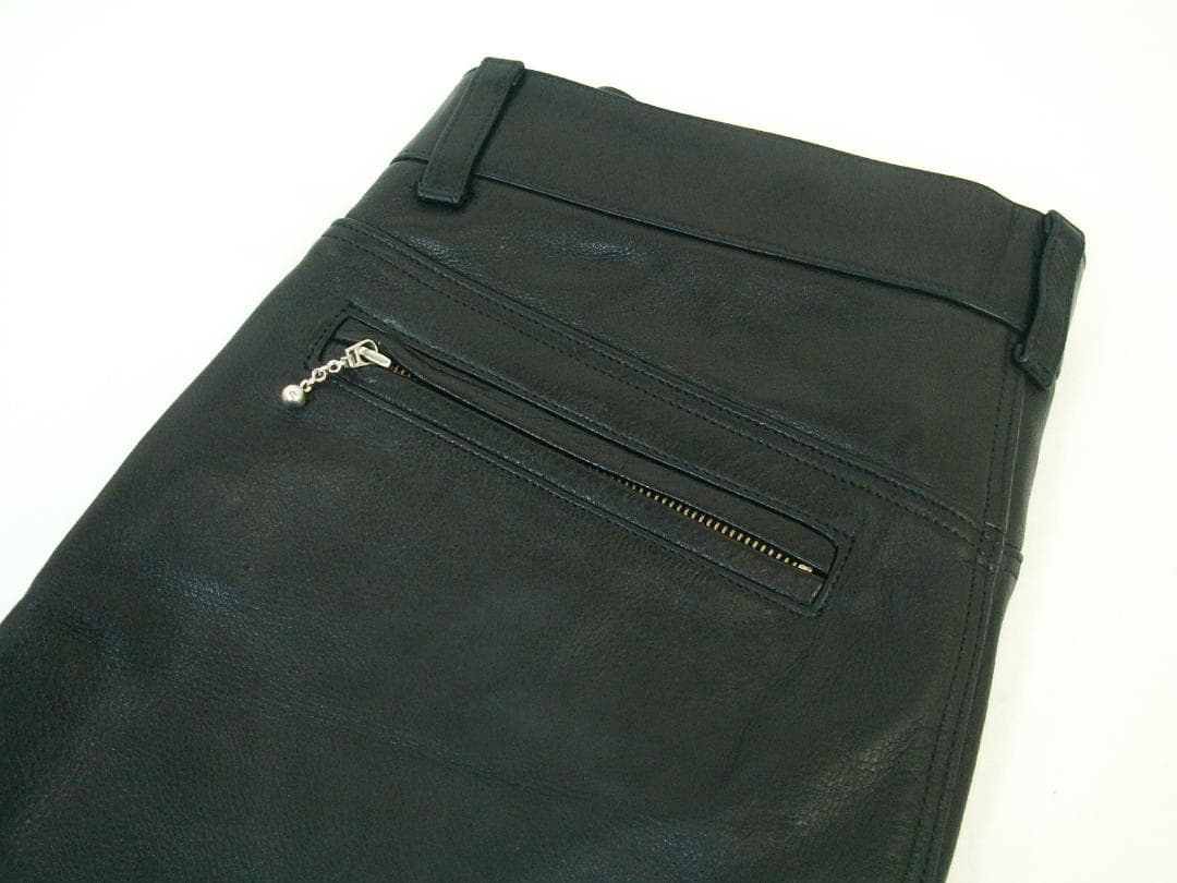 レッドムーン　革パン　牛革レザーパンツ　34 (LL)　ブラック　日本製