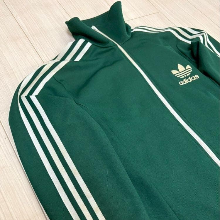 adidas アディダス トラックジャケット 緑 ジップアップ ジャージ L