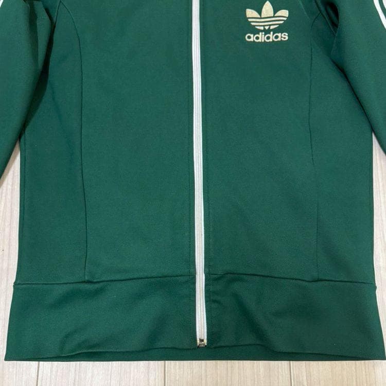 adidas アディダス トラックジャケット 緑 ジップアップ ジャージ L
