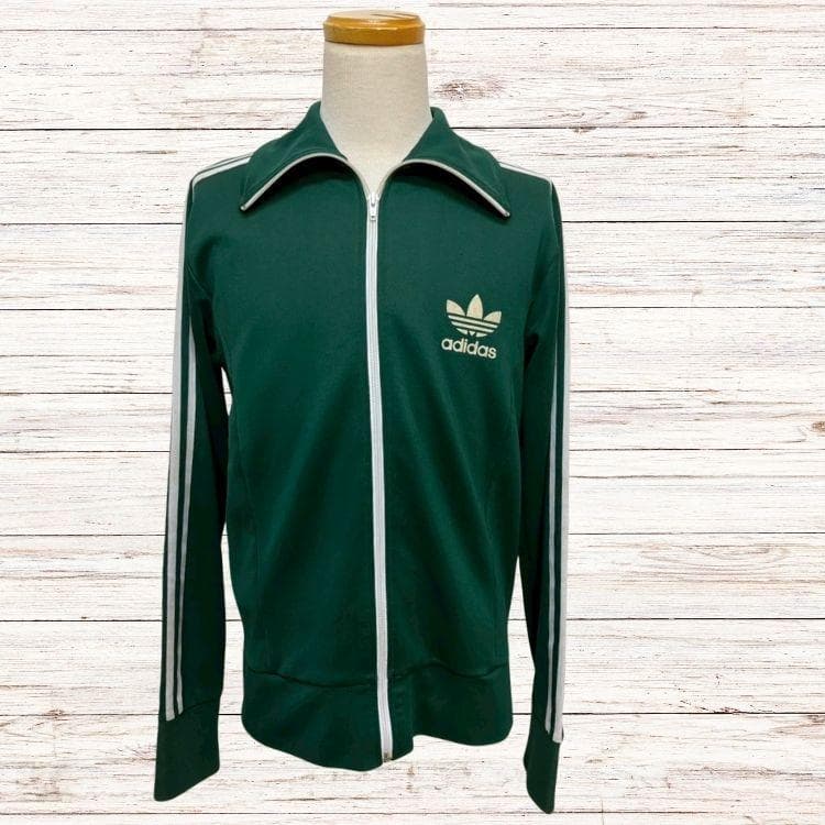 adidas アディダス トラックジャケット 緑 ジップアップ ジャージ L