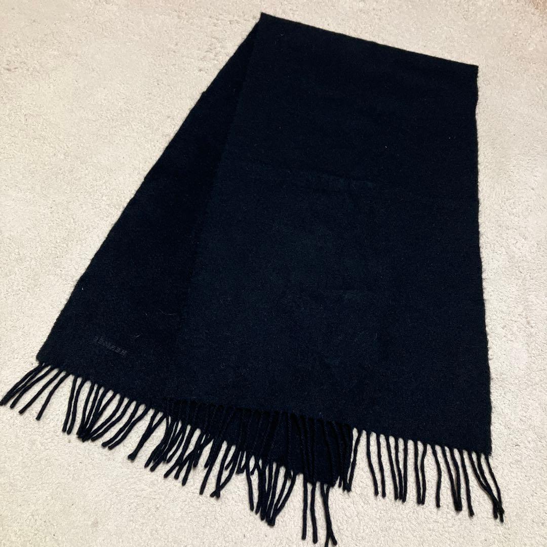 HERMES エルメス マフラー カシミヤ 黒 無地