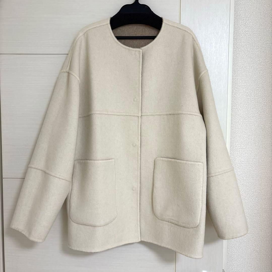 【新品未使用タグ付き】ジェナエスパスメルヴェイユ　リバーシブルコクーンジャケット