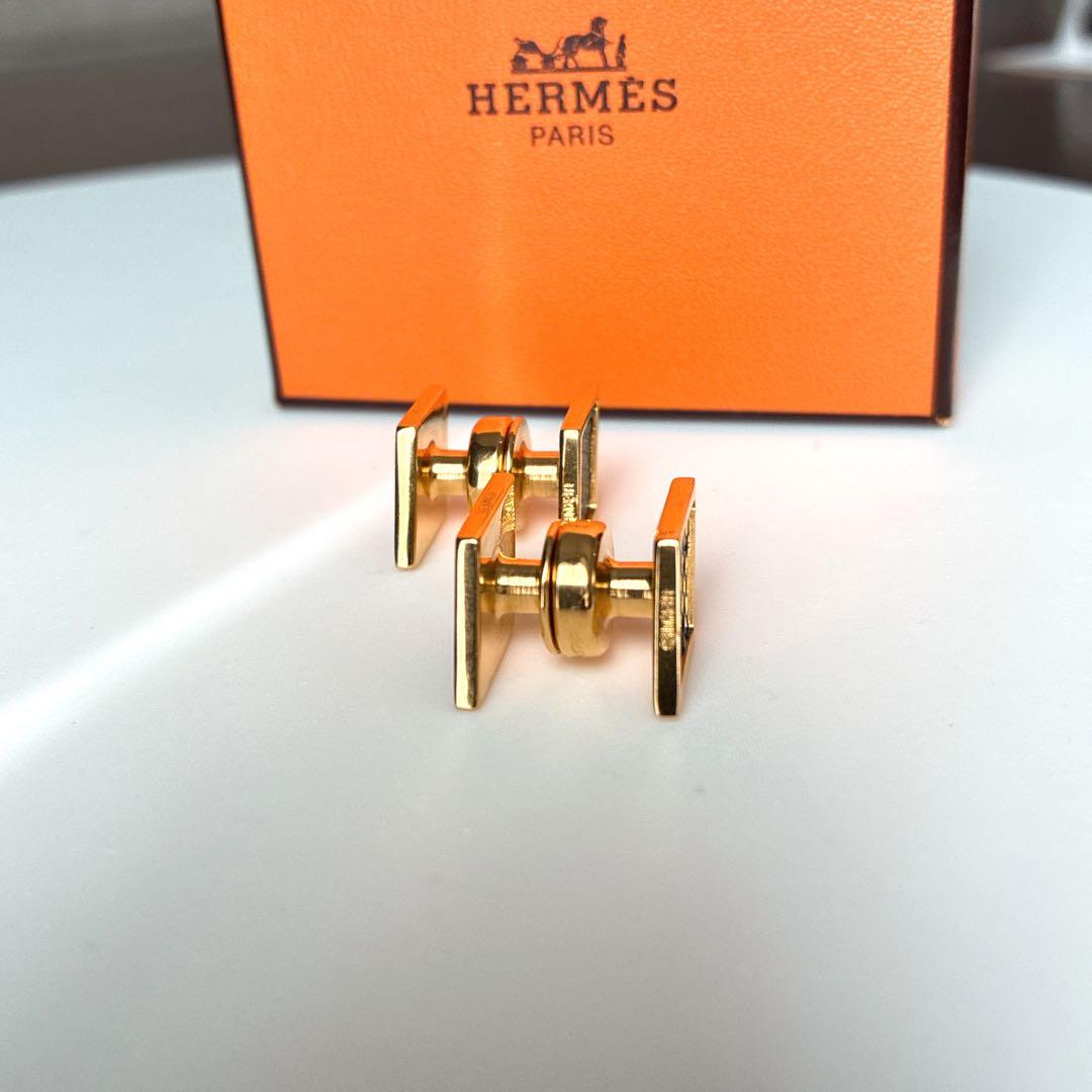 エルメス HERMES カフス カフスリンクス カフスボタン リザード 極美品