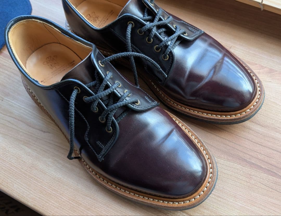 Tricker's Bobby 黒コードバン　ダービーシューズ
