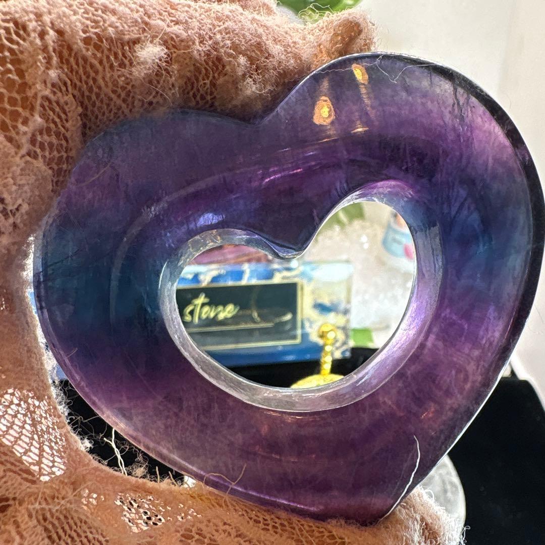 フローライトくり抜きハート♡♡No.2293