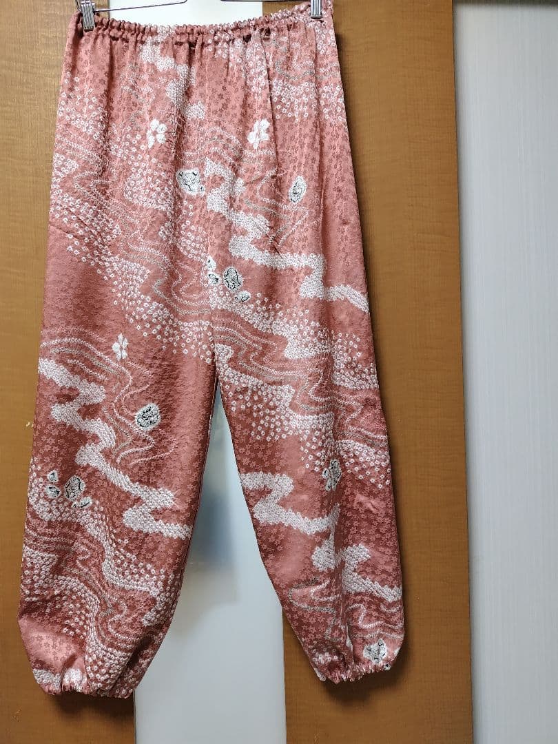 着物リメイク、辻が花、絞り、正絹、もんぺパンツ、ミサエ、2点おまとめ