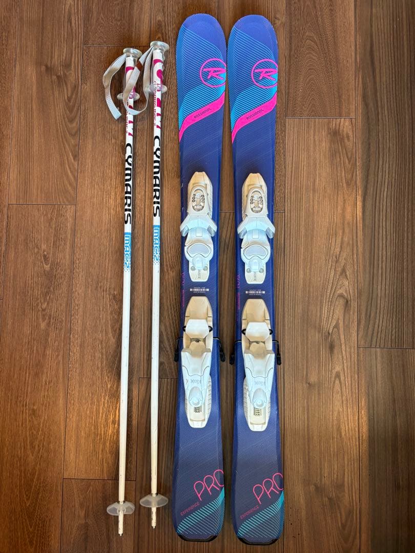 ROSSIGNOL 子供用 スキー板 104㎝ ストック付 送料込 ロシニョール