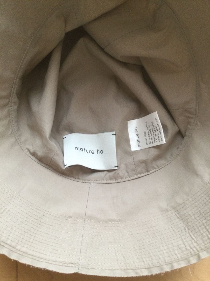 mature ha マチュアーハ オーガニックコットンステッチハット グレージュ