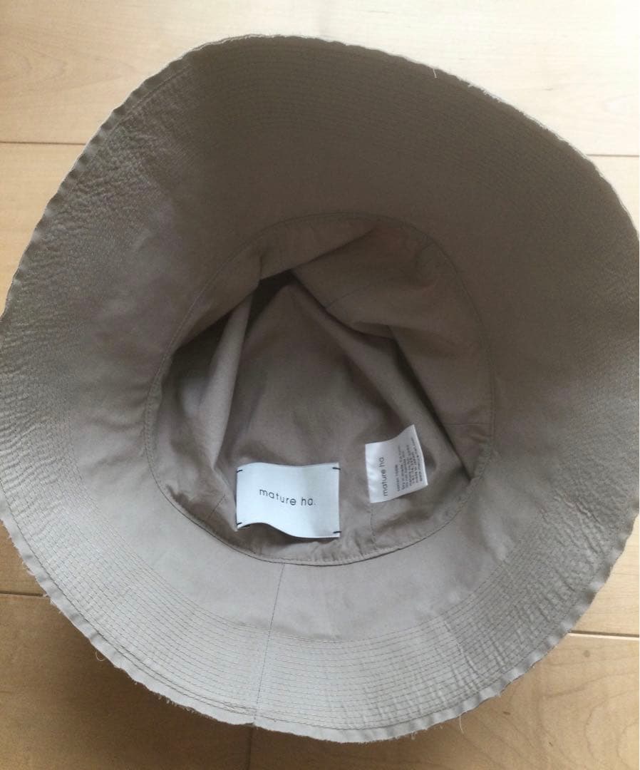 mature ha マチュアーハ オーガニックコットンステッチハット グレージュ