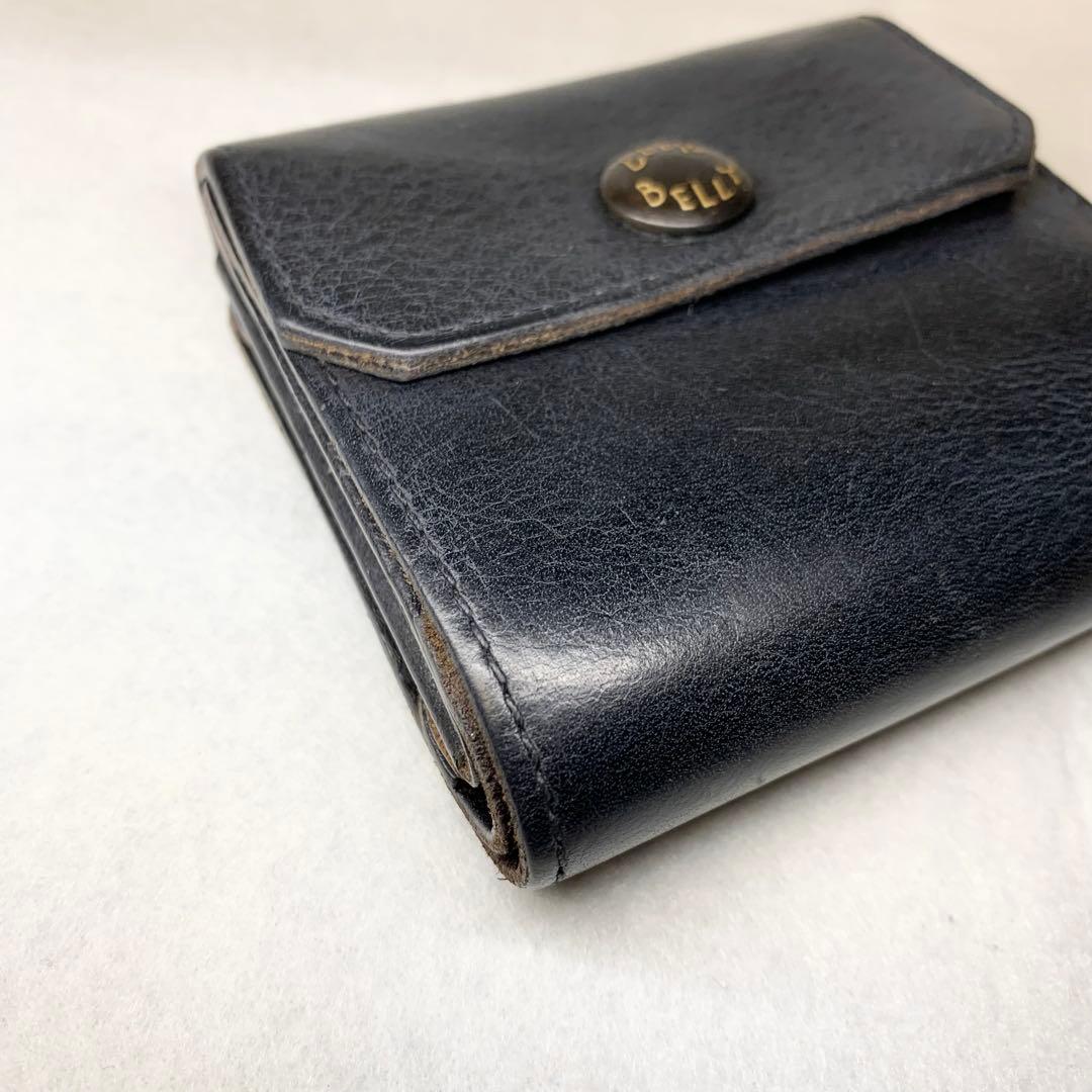 希少 ビアベリー ハッチバック コンパクト財布 折り財布 牛革 ブラック 保存箱