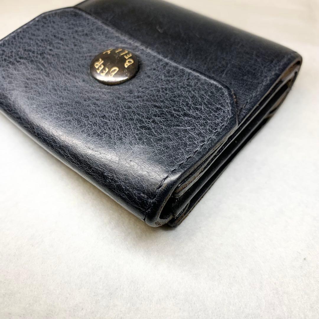 希少 ビアベリー ハッチバック コンパクト財布 折り財布 牛革 ブラック 保存箱