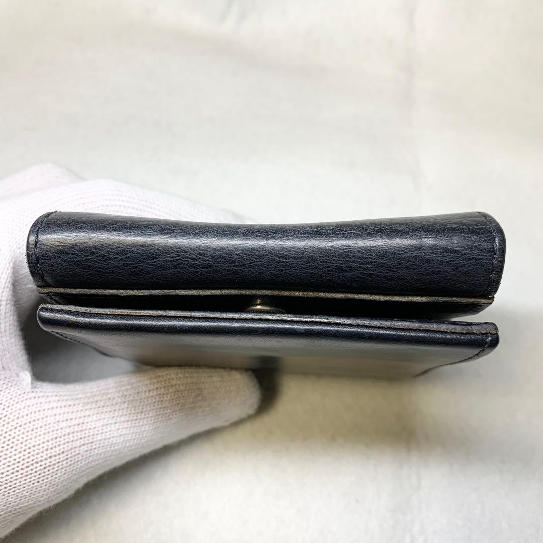 希少 ビアベリー ハッチバック コンパクト財布 折り財布 牛革 ブラック 保存箱