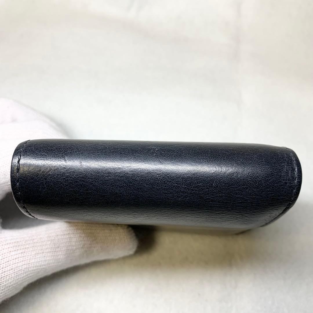 希少 ビアベリー ハッチバック コンパクト財布 折り財布 牛革 ブラック 保存箱