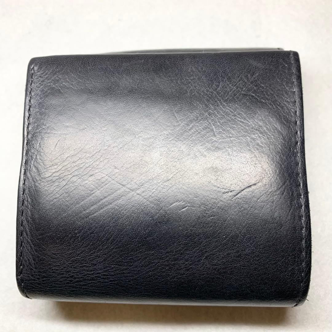希少 ビアベリー ハッチバック コンパクト財布 折り財布 牛革 ブラック 保存箱