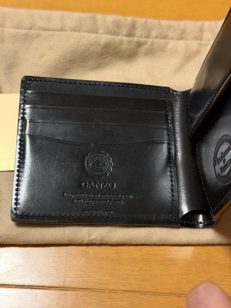 【専用になります】ganzo シェルコードバン2二つ折り財布　小銭入れ付き