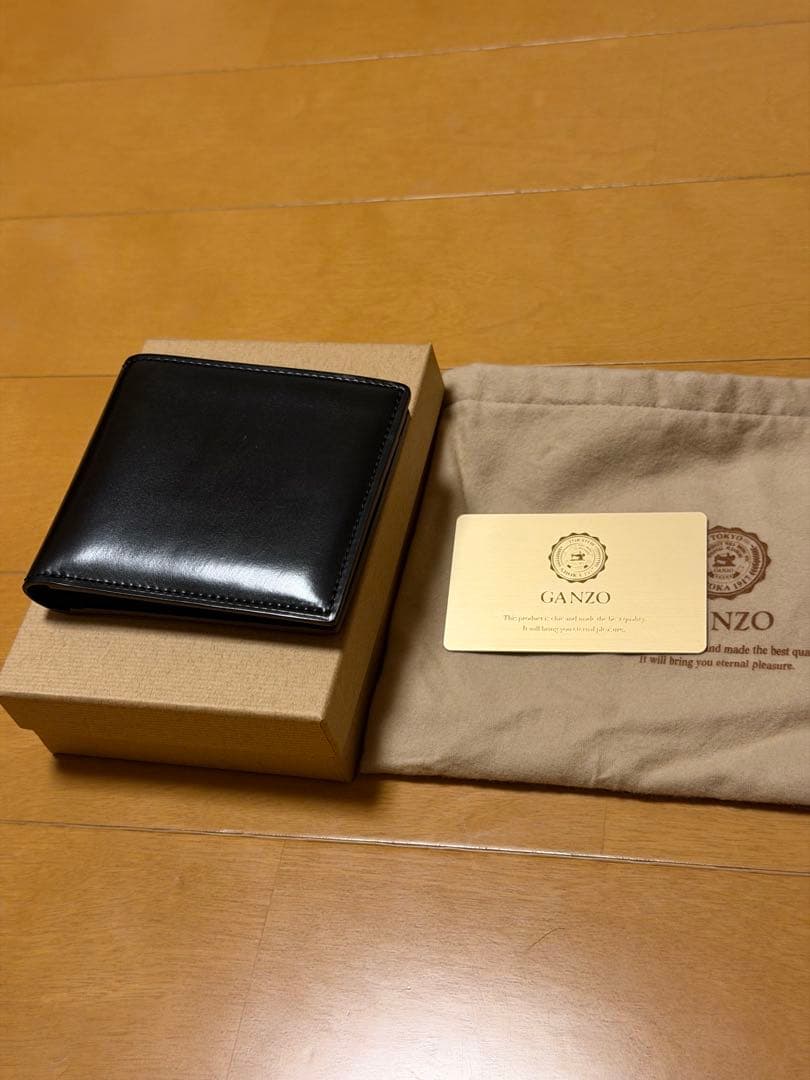 【専用になります】ganzo シェルコードバン2二つ折り財布　小銭入れ付き