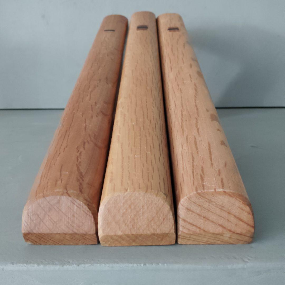 トンファー　3個セット　沖縄空手　古流武術　古武道　日本製　全長44cm　赤樫