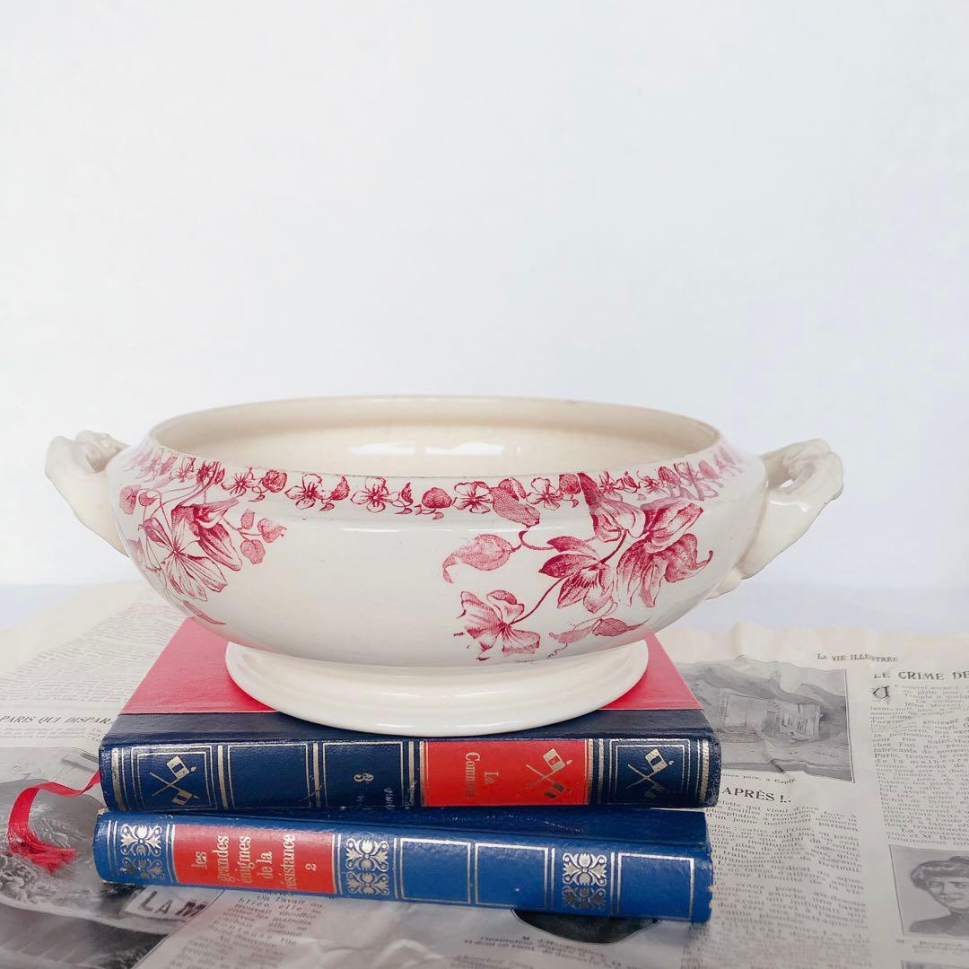 人気　ヴィエイヤーボルドー　レギュミエール クレマチス フランスアンティーク食器