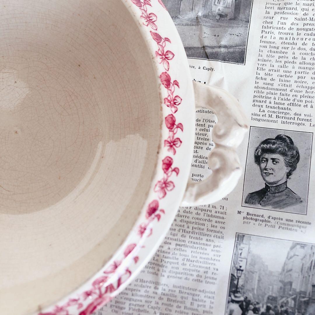 人気　ヴィエイヤーボルドー　レギュミエール クレマチス フランスアンティーク食器