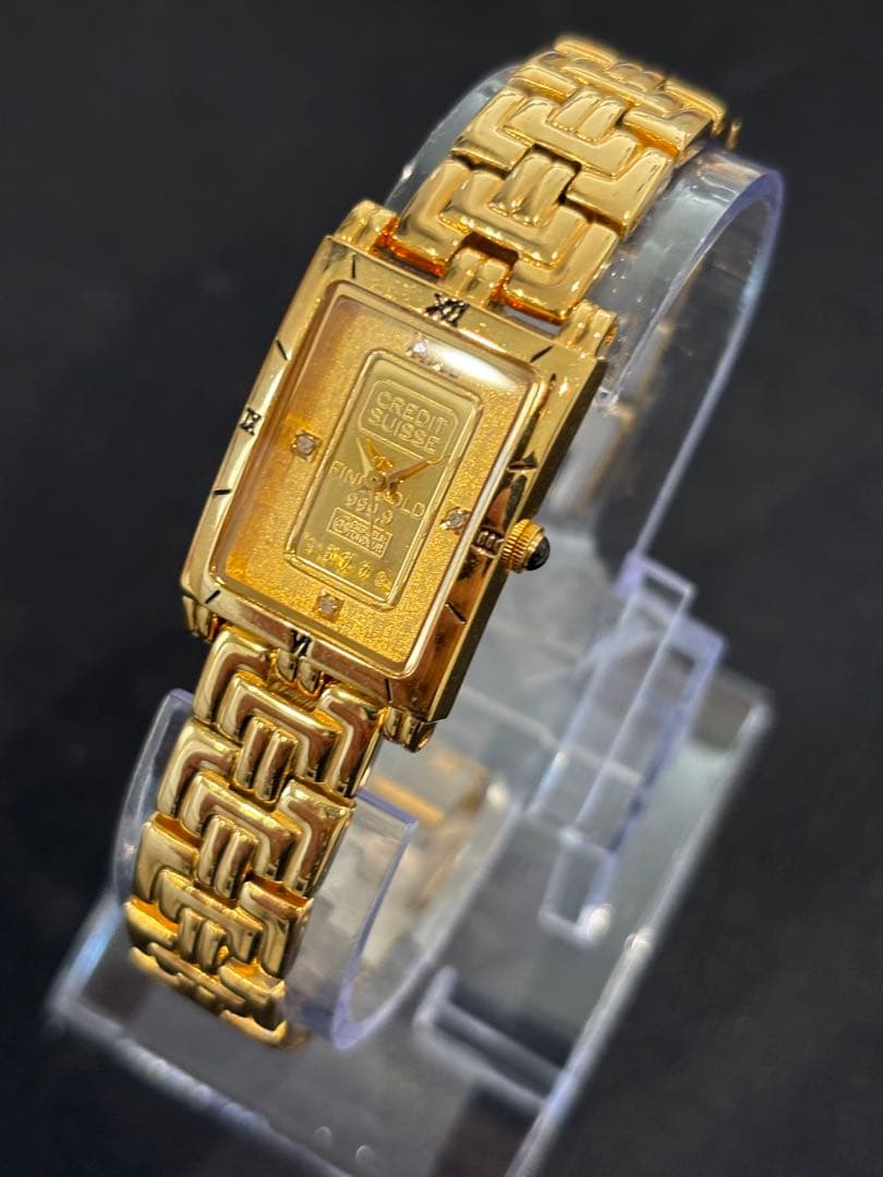 fine gold時計CREDIT SUISSE 999純金腕時計