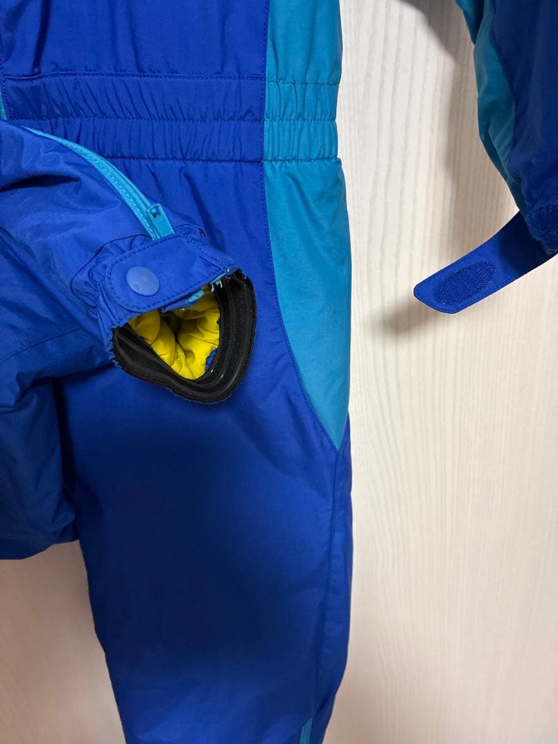 【極美品】モンベル　キッズ　子供　パウダーカバーオール　110センチ　つなぎ