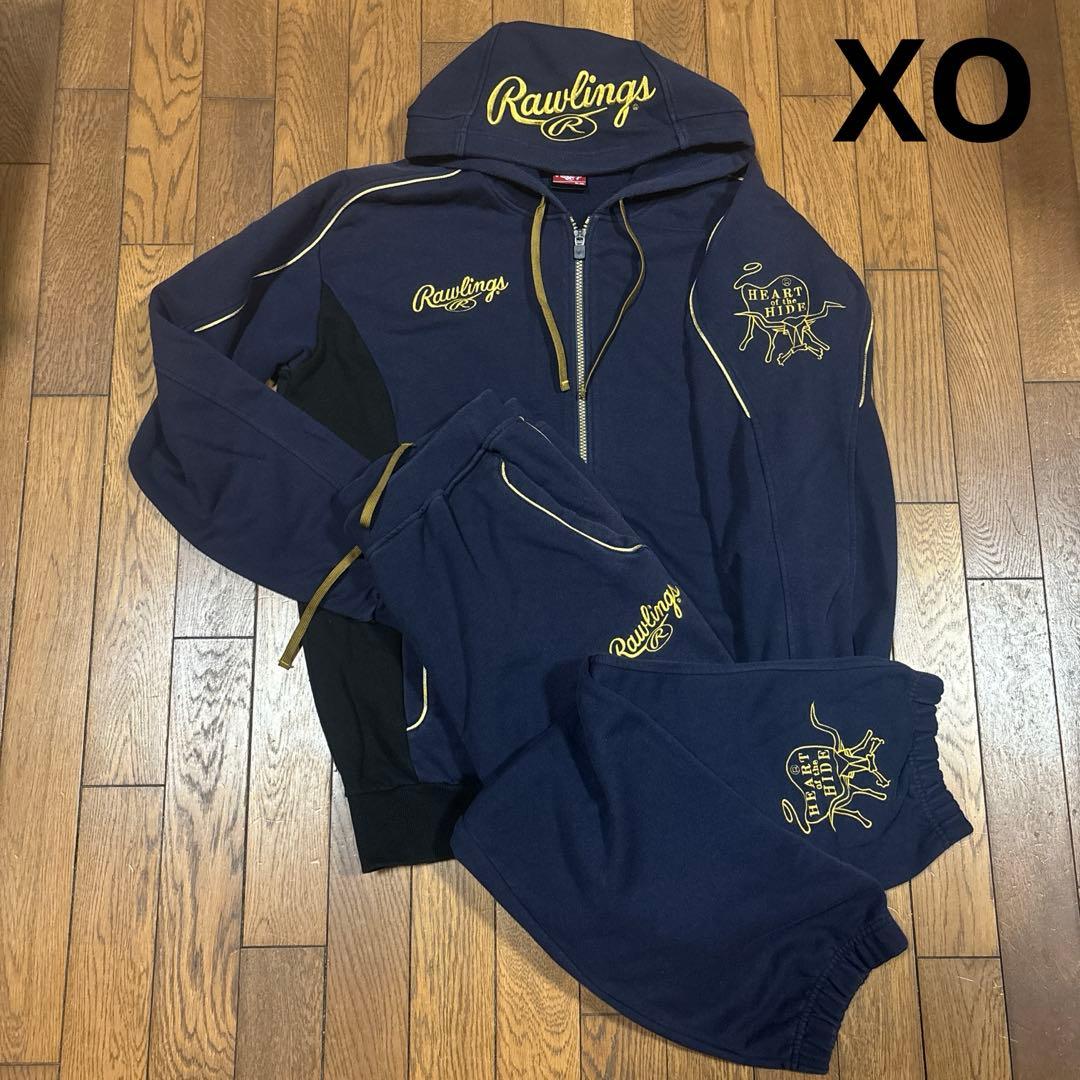 ローリングス／メンズスウェットジャージセット紺黒／XO