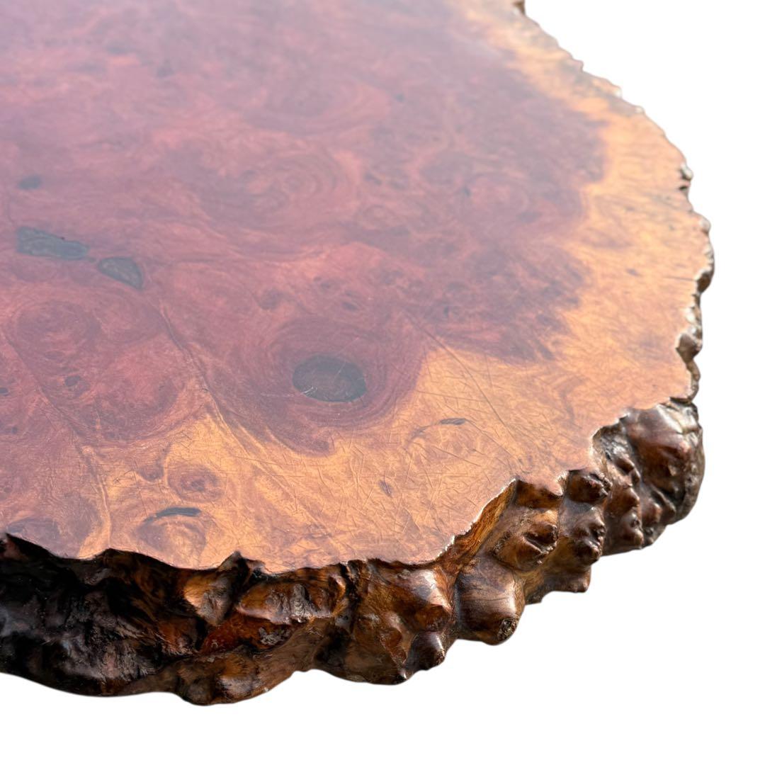 KZ014 花梨材 瘤玉　一枚板　座卓　唐木　ローテー ブル リビングテーブル