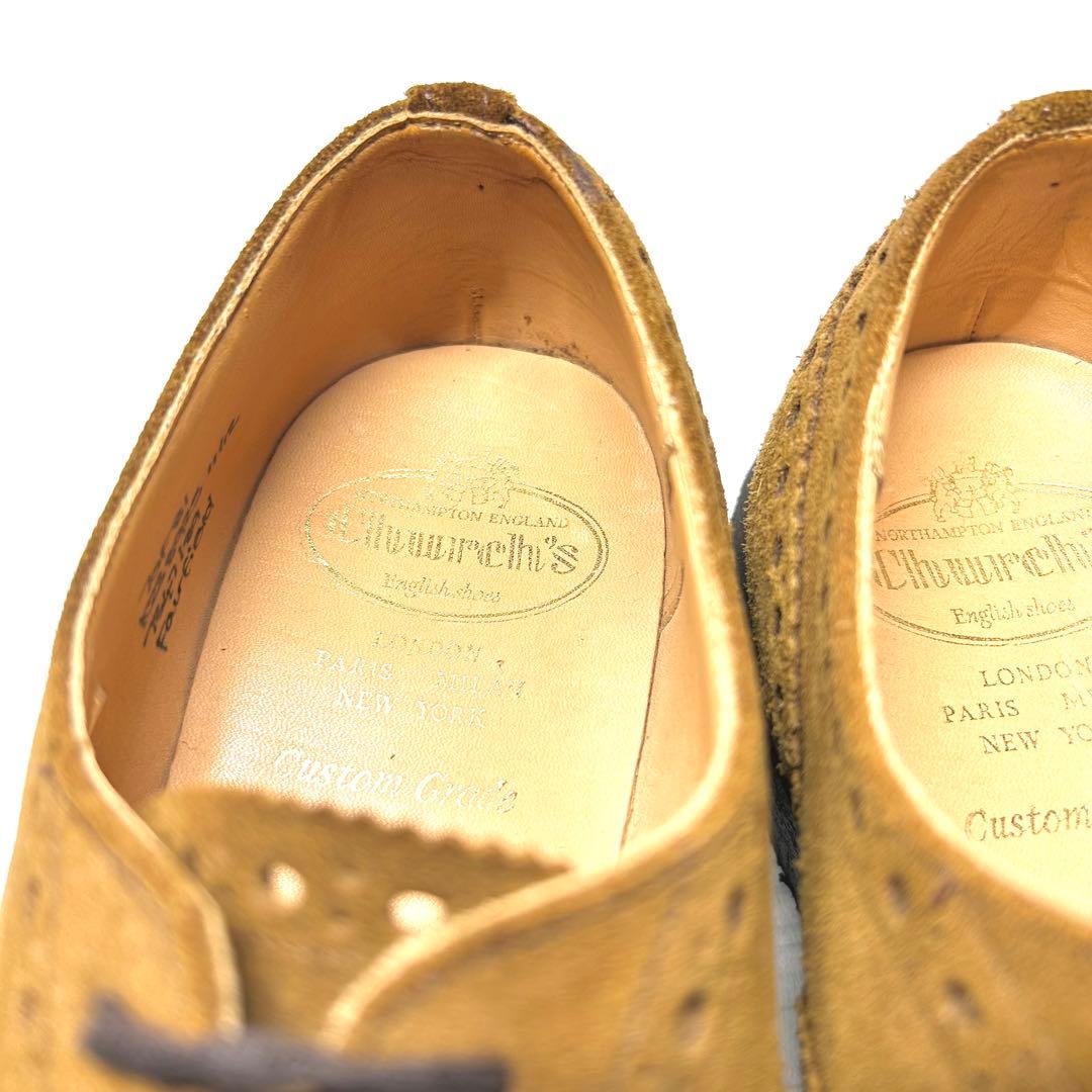 【ほぼ新品】チャーチ スエードウイングチップ フェアフィールドUK7