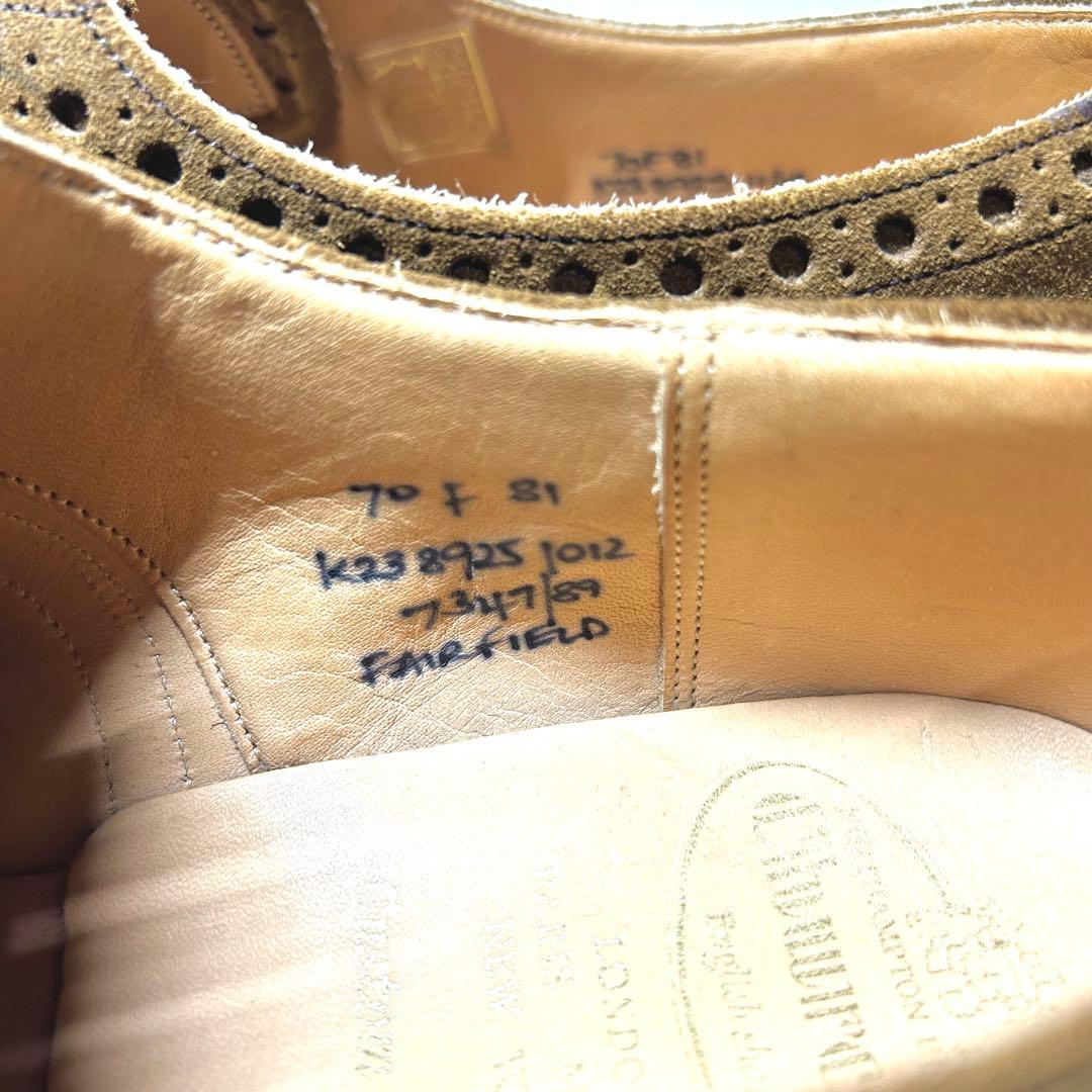 【ほぼ新品】チャーチ スエードウイングチップ フェアフィールドUK7