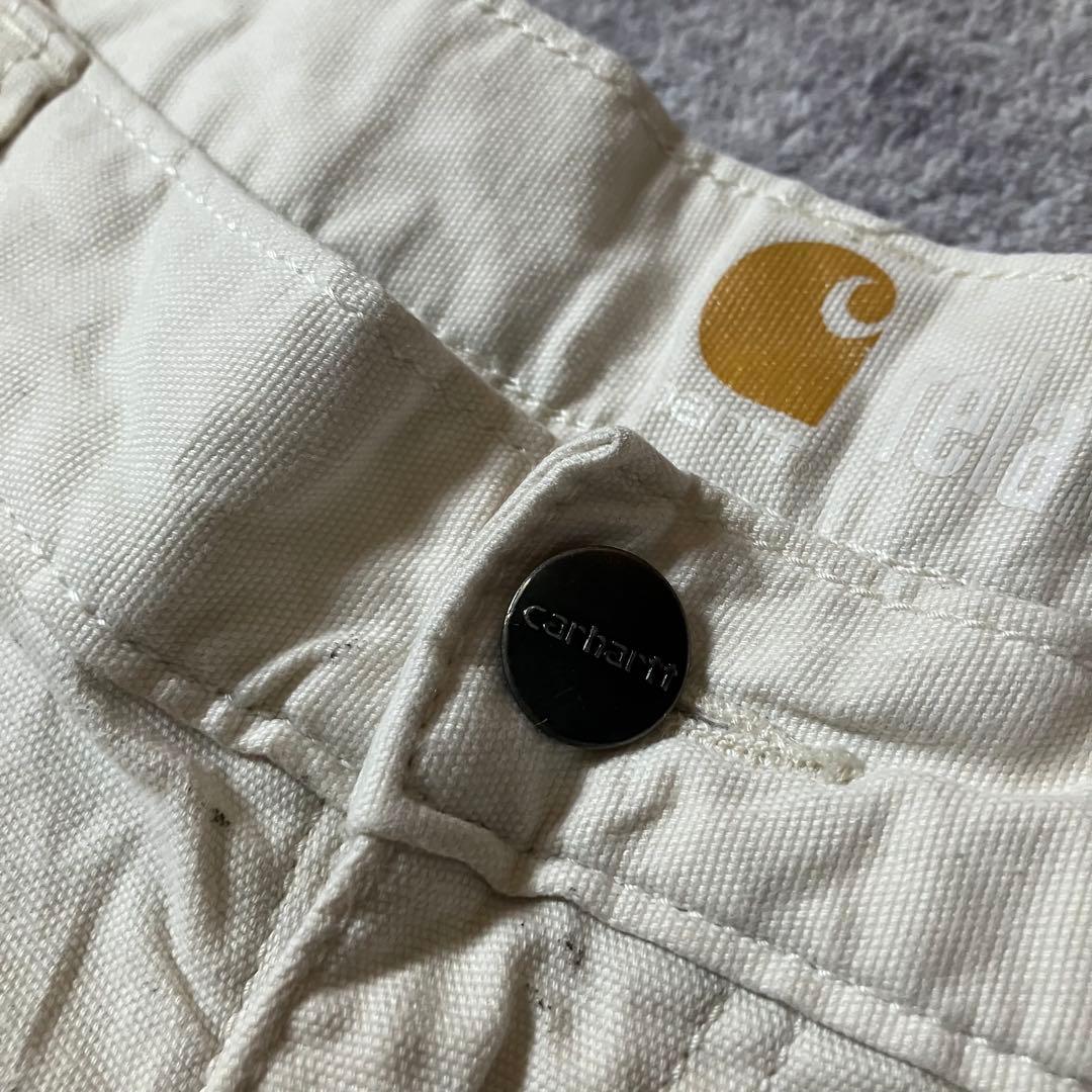 00sCarharttダブルニーカーハートダック地ホワイトペインターパンツ派手