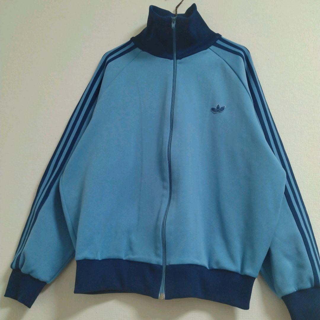 adidas　80s　レトロ　ハイネック　トレフォイル刺繍　トラックジャケット