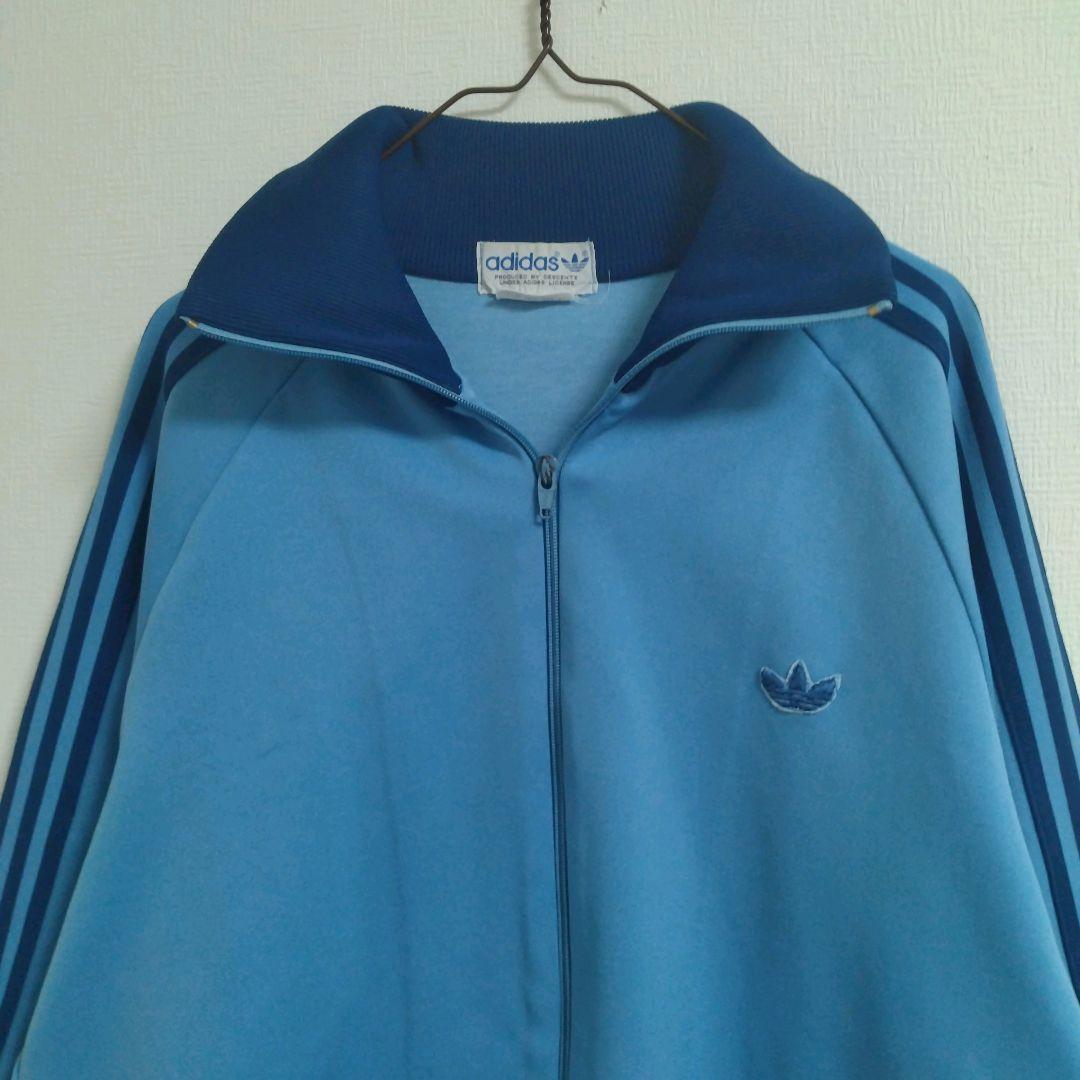 adidas　80s　レトロ　ハイネック　トレフォイル刺繍　トラックジャケット