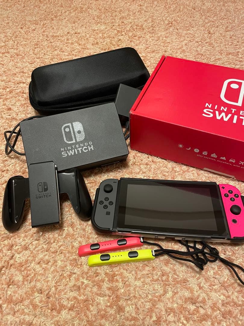 Nintendo Switch 本体 ピンク/グレー 64GB microSD