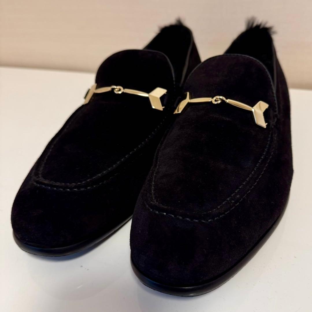 JIMMY CHOO（ジミーチュウ） ファーライニング スエード ローファー