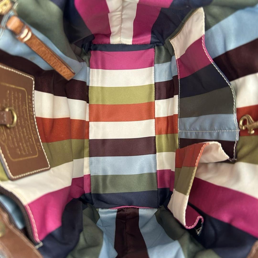 【美品】コーチ 11179 トートバッグ シグネチャー デニム レザー A4可