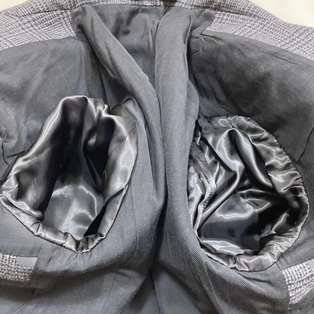 極美品オールセイエンツ チェスターコートグレンチェックイタリア製 ダークグレーM