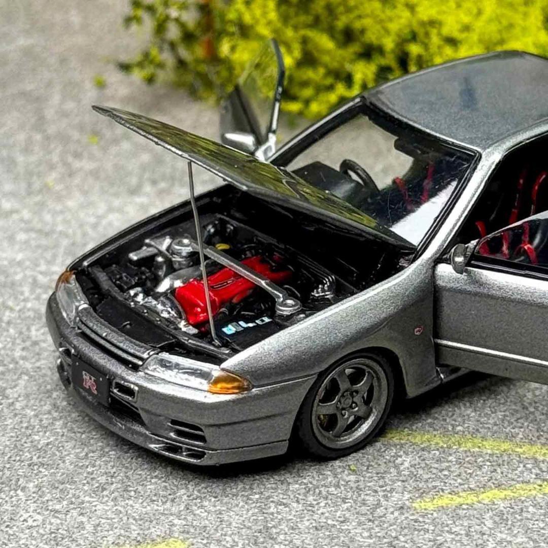 FH 1/64 日産 GT-R R32 S-Tune ガンメタ フル開閉モデル