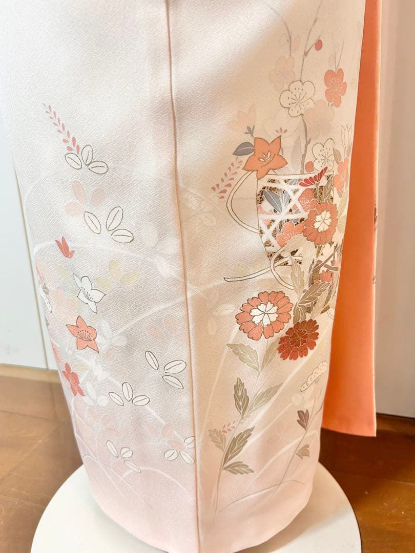 美品　訳あり　裄丈長め　正絹訪問着　フルセット4点　入学式　お宮参り　七五三