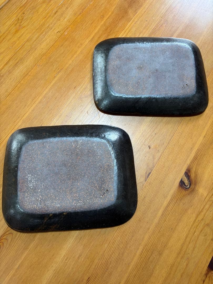 新品　城進　♡鉄絵　陶器　長方形　中皿