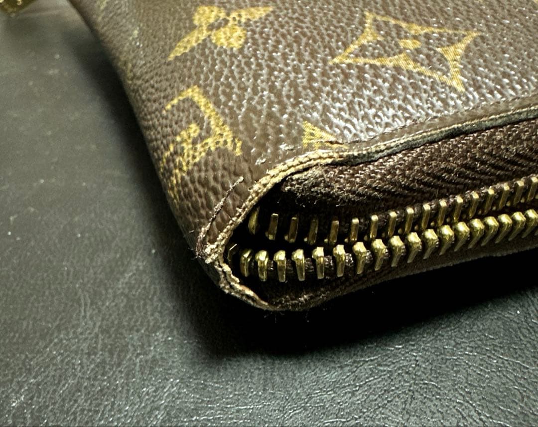 【訳あり】正規品 ルイヴィトン モノグラム 長財布 M60017 ファスナー不良