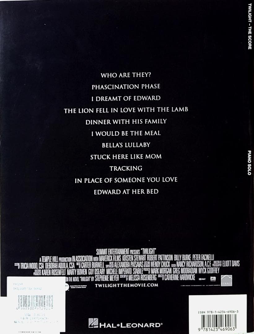 TWILIGHT—THE SCORE (PIANO SOLO)
