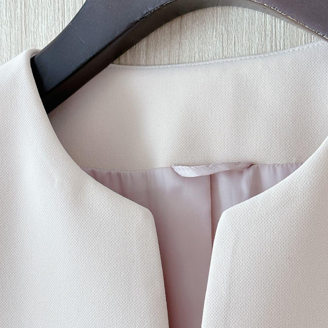 【1277】アナイ　ダブルクロスボレロジャケット　ライトベージュ　38