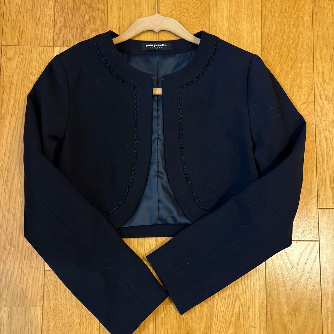 ポンポネットジュニア　ノーカラーボレロジャケットＬ　160センチ